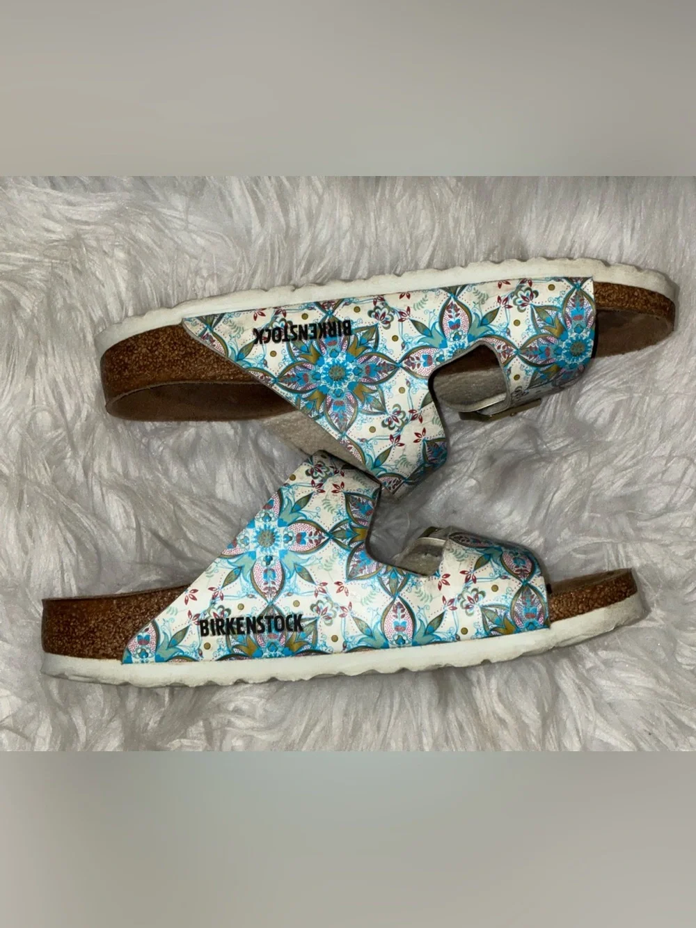 Birkenstock Flor Boho Flowers White Sz 36